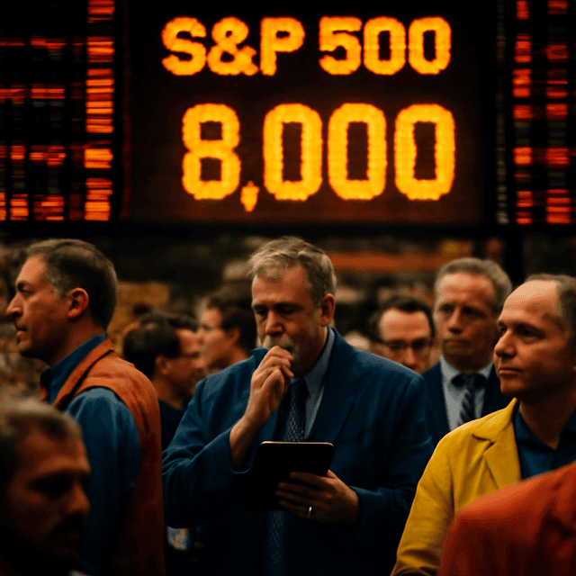 Kalshi 交易者现在认为 S&P 500 在 2026 年及以后达到 8,000 的可能性很高