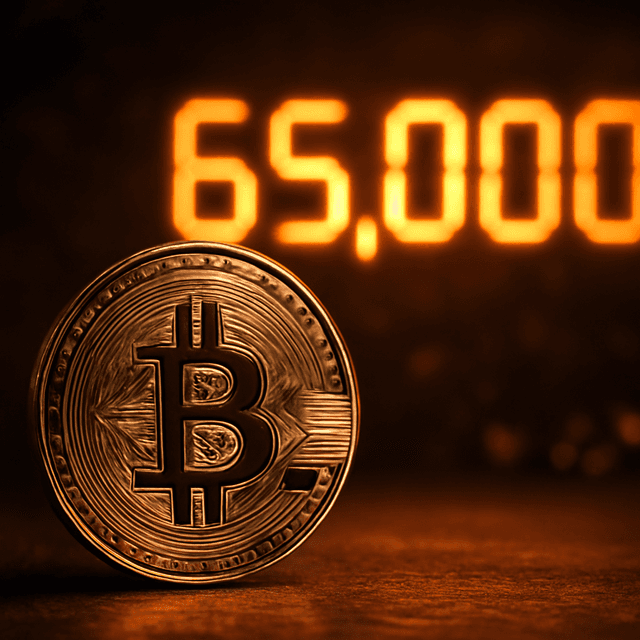 比特币在美国通胀报告前突破 65,000 美元
